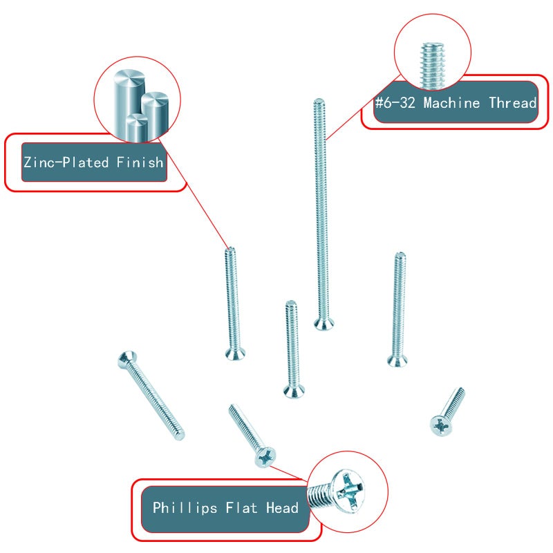 T.K.Excellent Flat Head Phillips Electrician's Machine Screw Kit,370 Pcs - Image 3